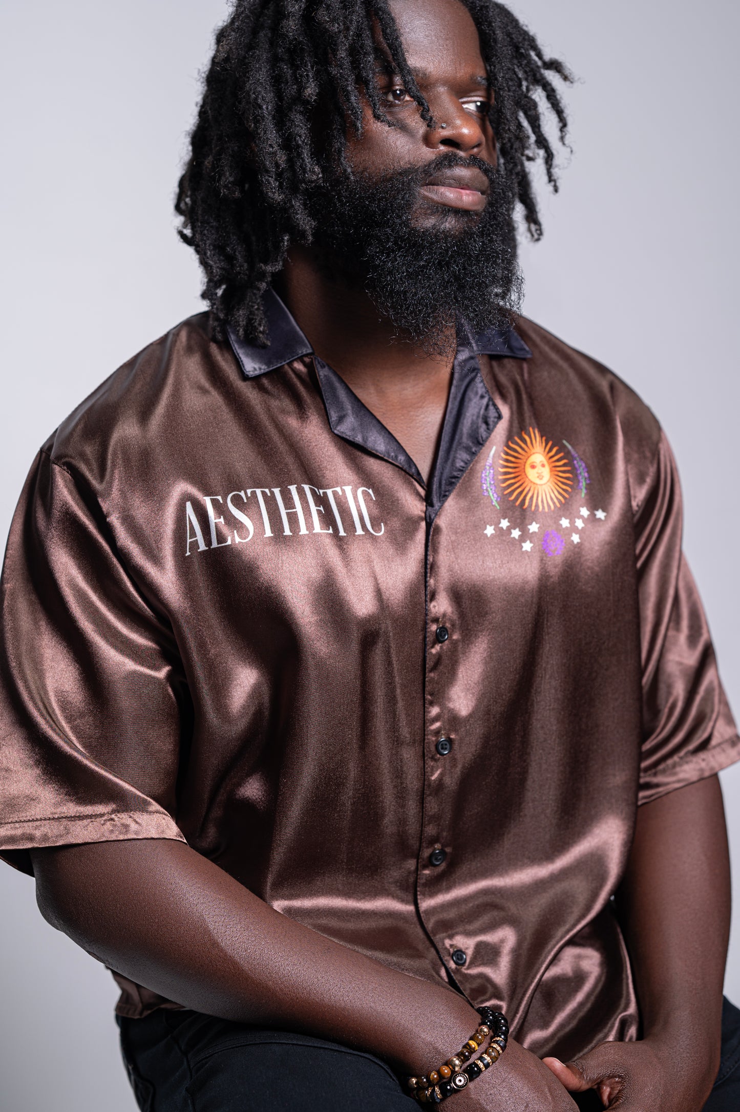 Aesthetic Culture Silk Shirt - Brown