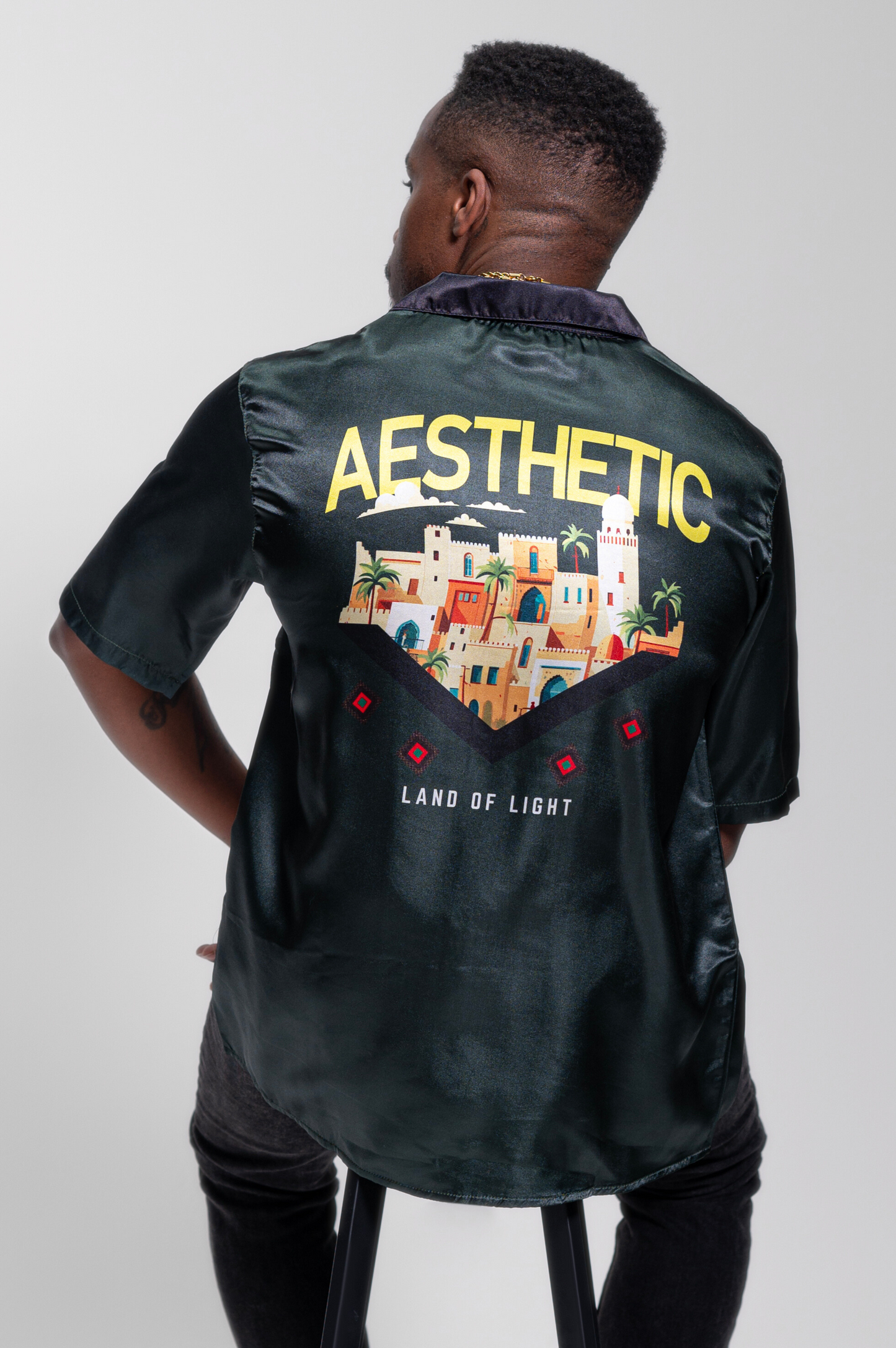 Aesthetic Culture Silk Shirt - Green